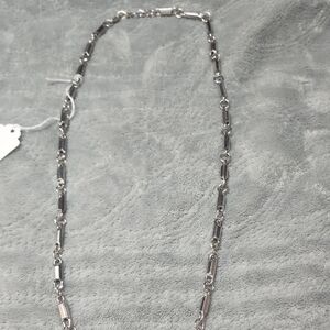 Silver-Link Tube Chain Necklace